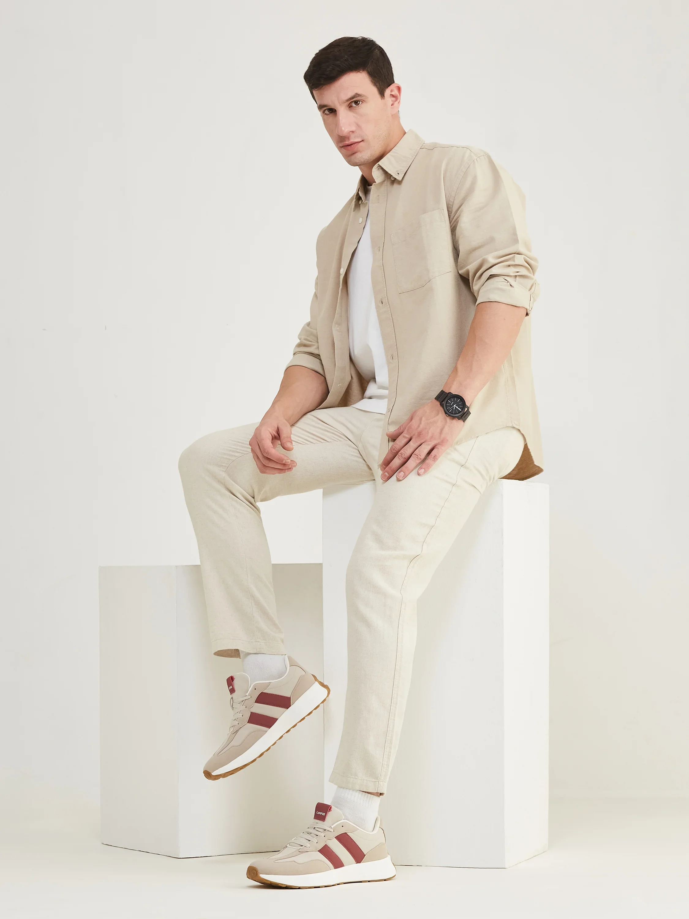BRISK Beige Men's Sneakers - Image 8