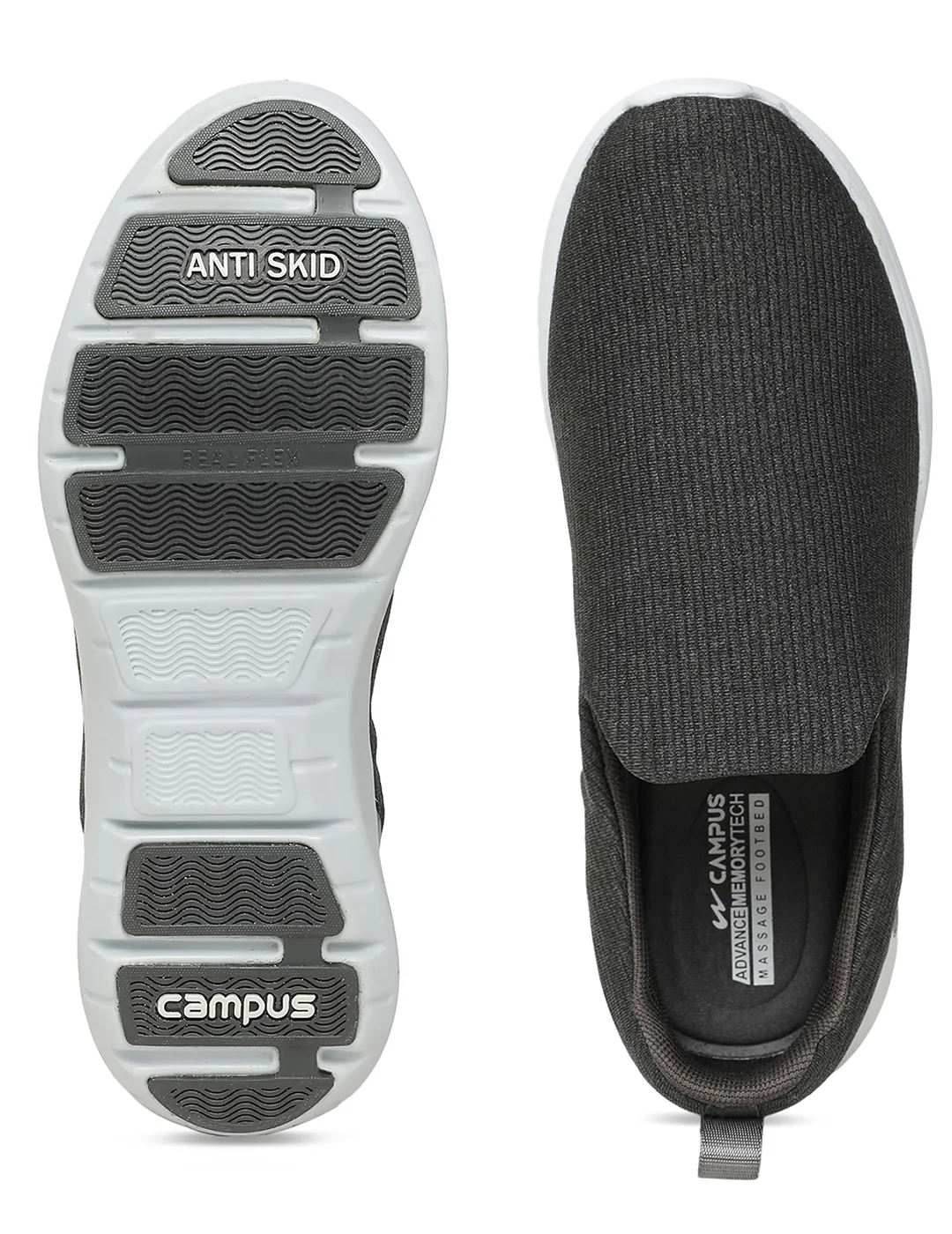 CAMP WAY Grey Men's Walking Shoes - Image 5