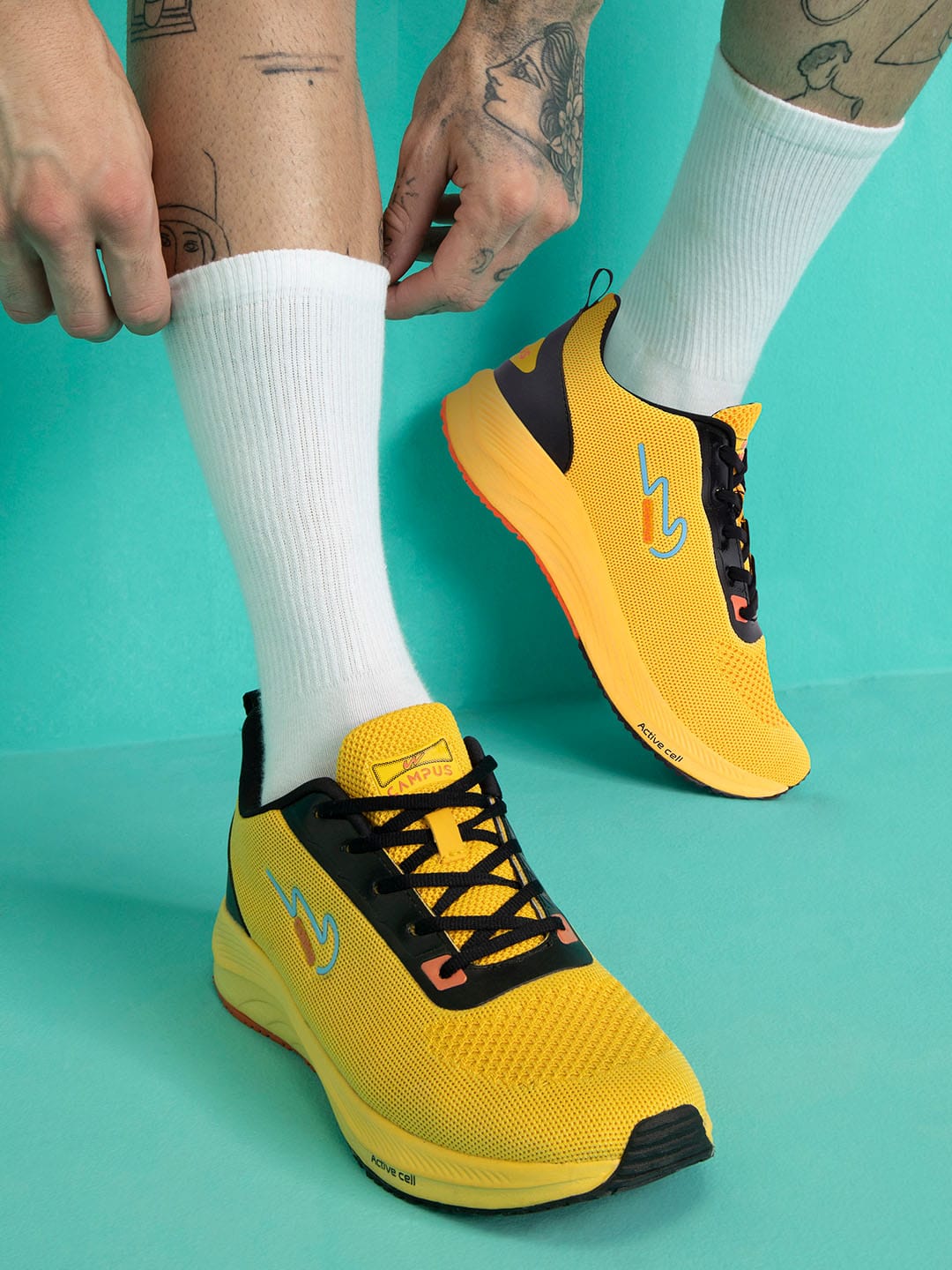 CAMP ZANE Yellow Men's Running Shoes - Image 4