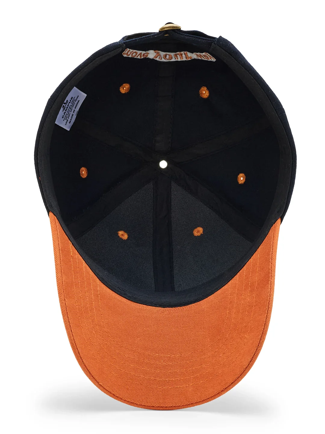 Dual Color Cotton Navy Unisex Cap - Image 4