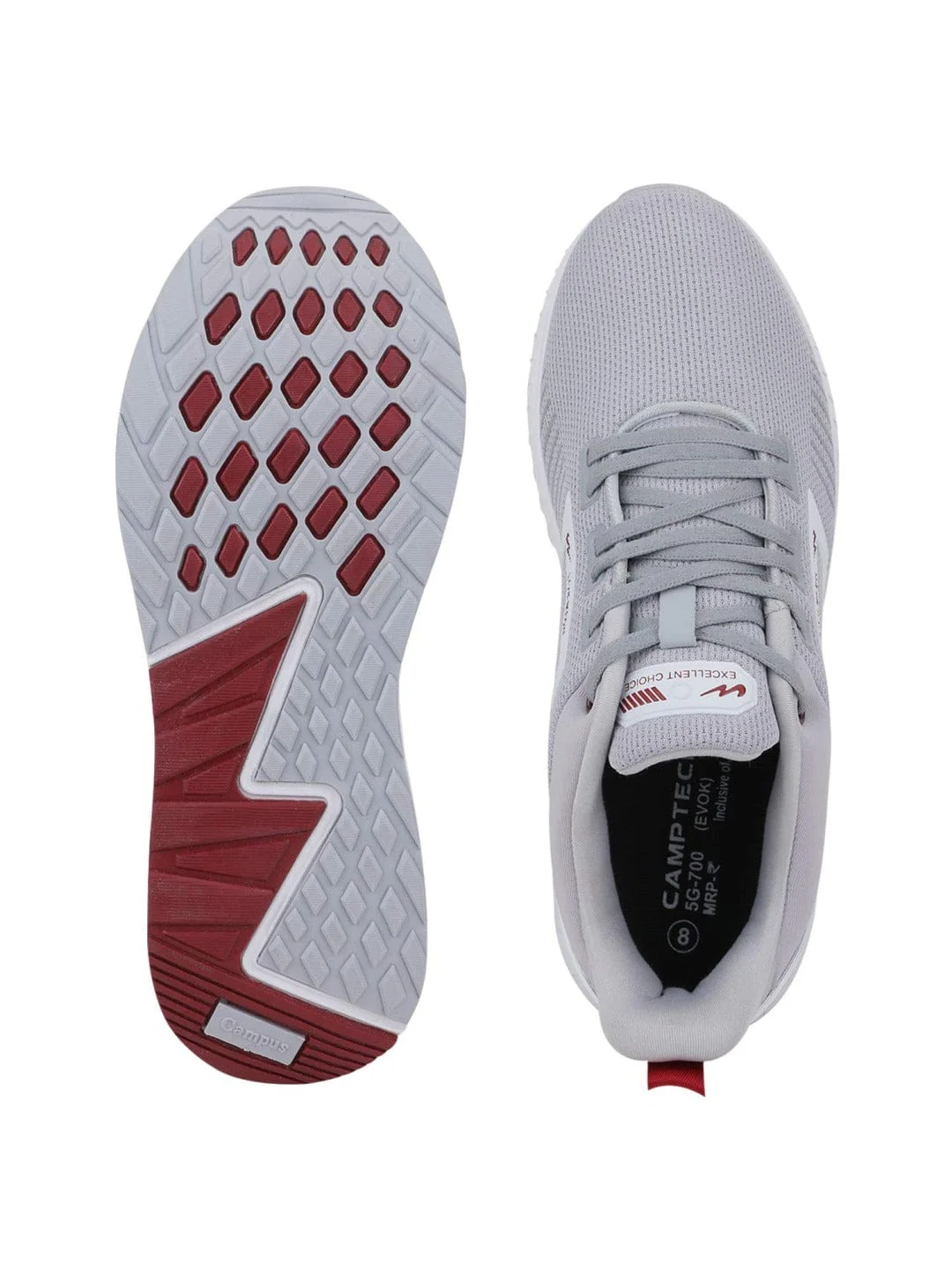 EVOK Grey Men's Sports Shoes - Image 4