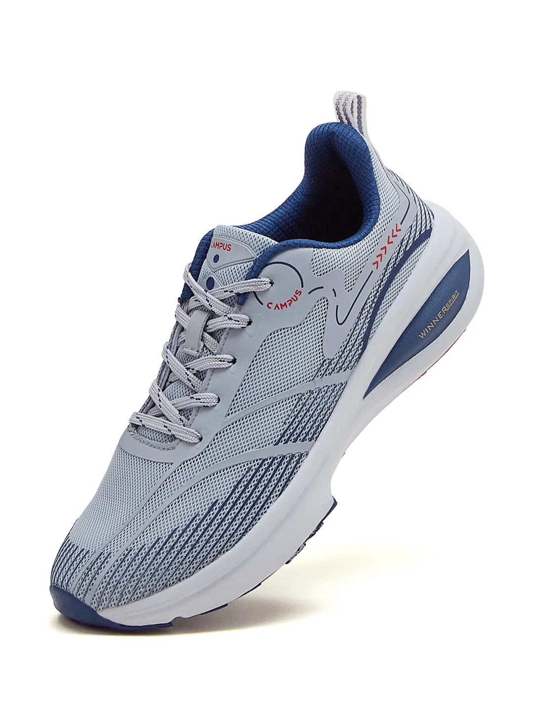 GLITCH Grey Men's Running Shoes - Image 3