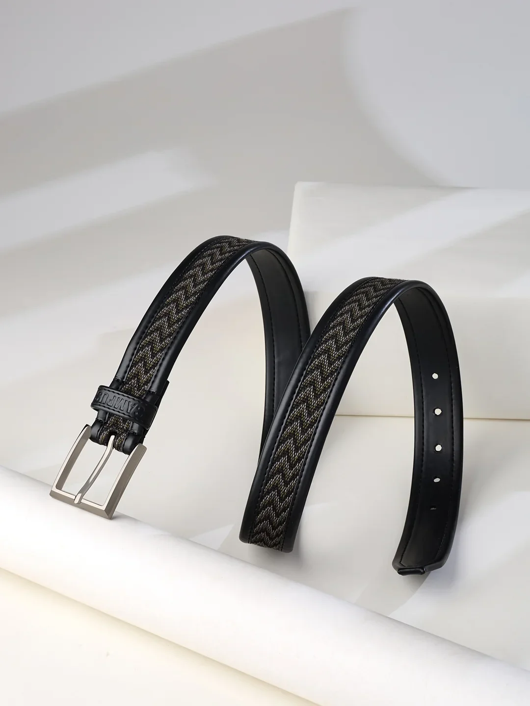 Jacquard Braided Black Unisex Belt - Image 2
