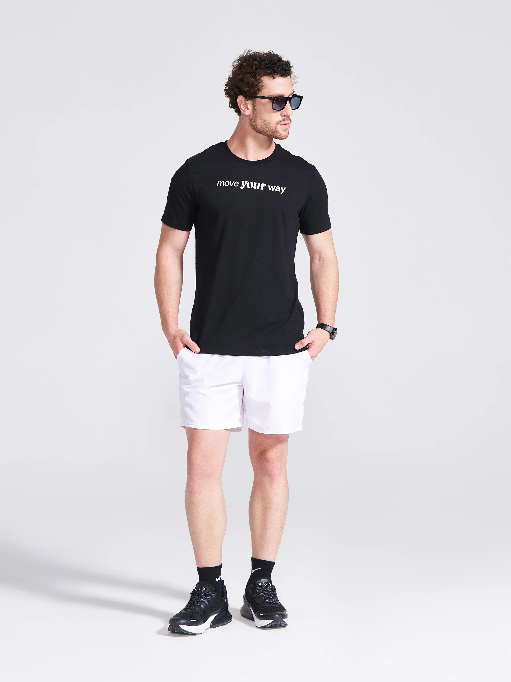 Men's Black Printed Round Neck T-Shirt - Image 6