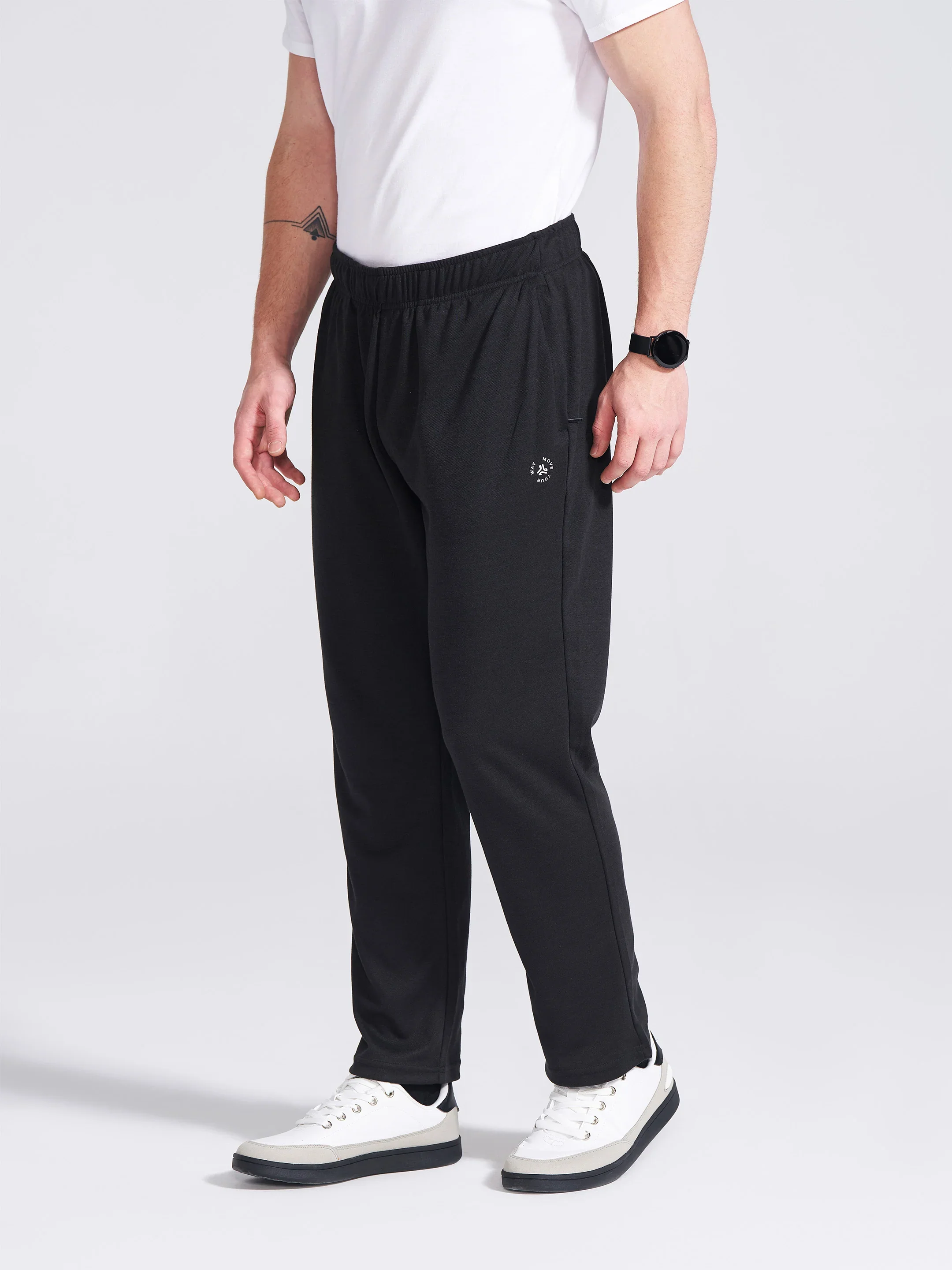 Men's Black Regular Fit Track Pants - Image 5