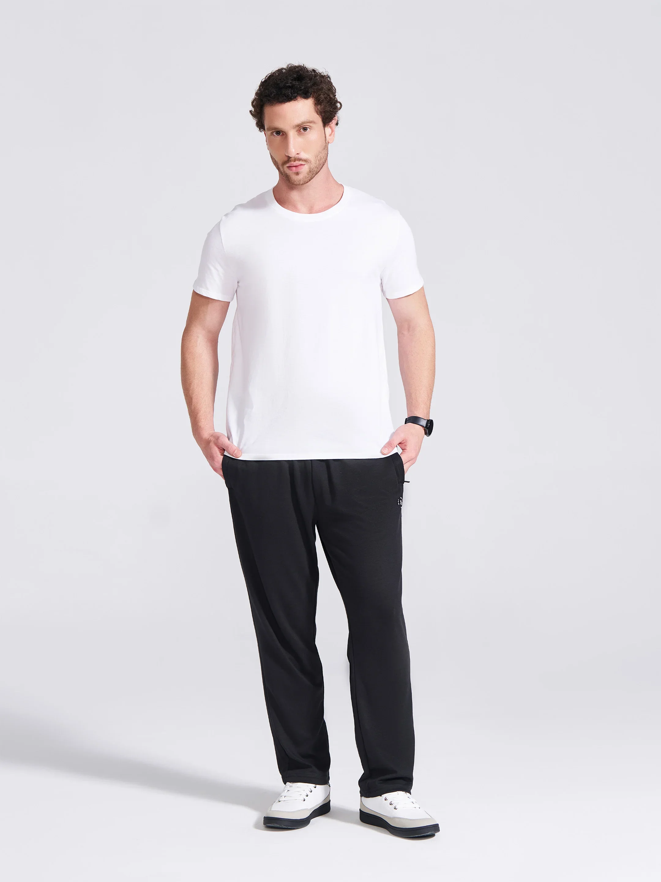 Men's Black Regular Fit Track Pants - Image 7