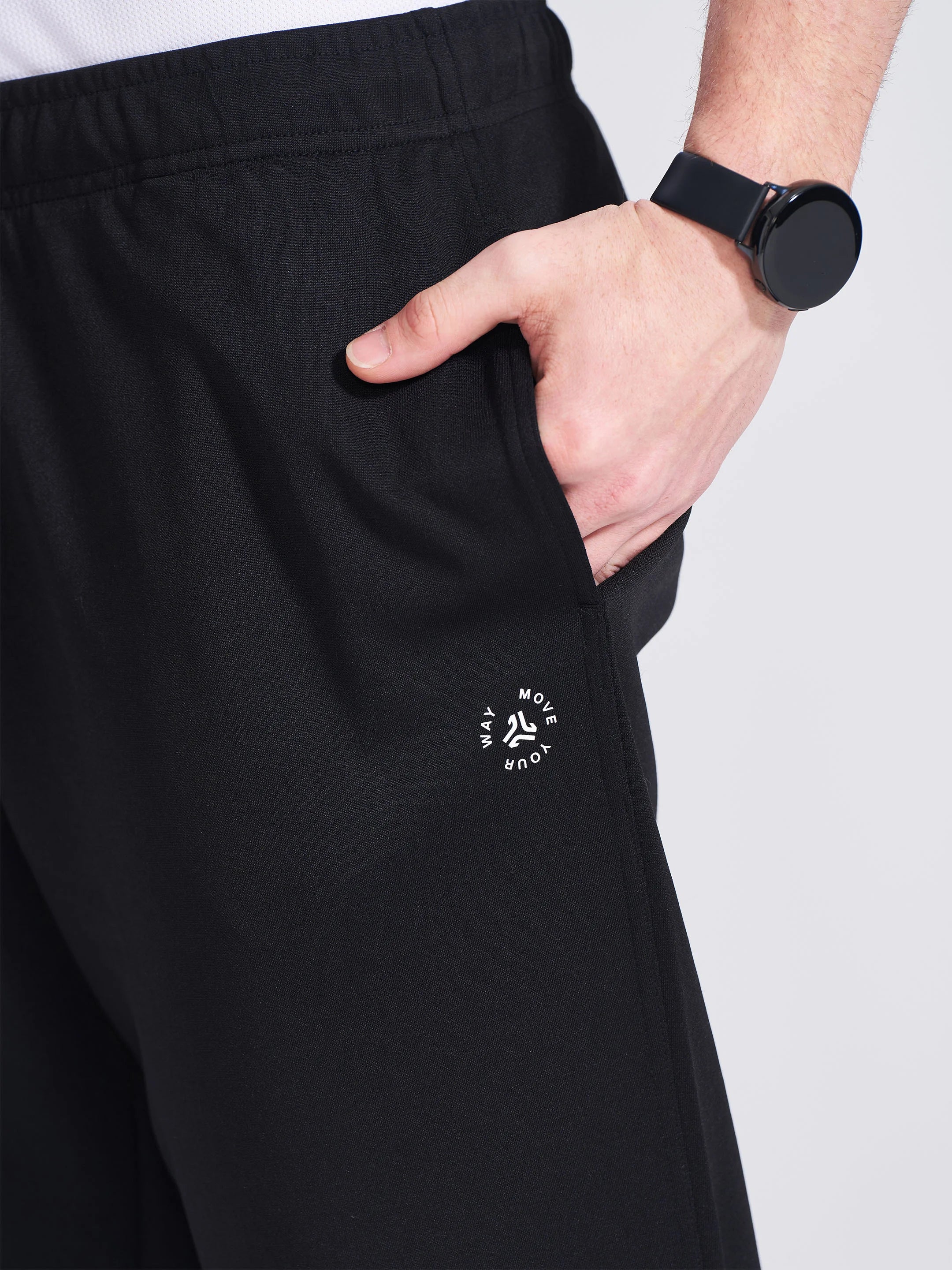 Men's Black Regular Fit Track Pants - Image 3