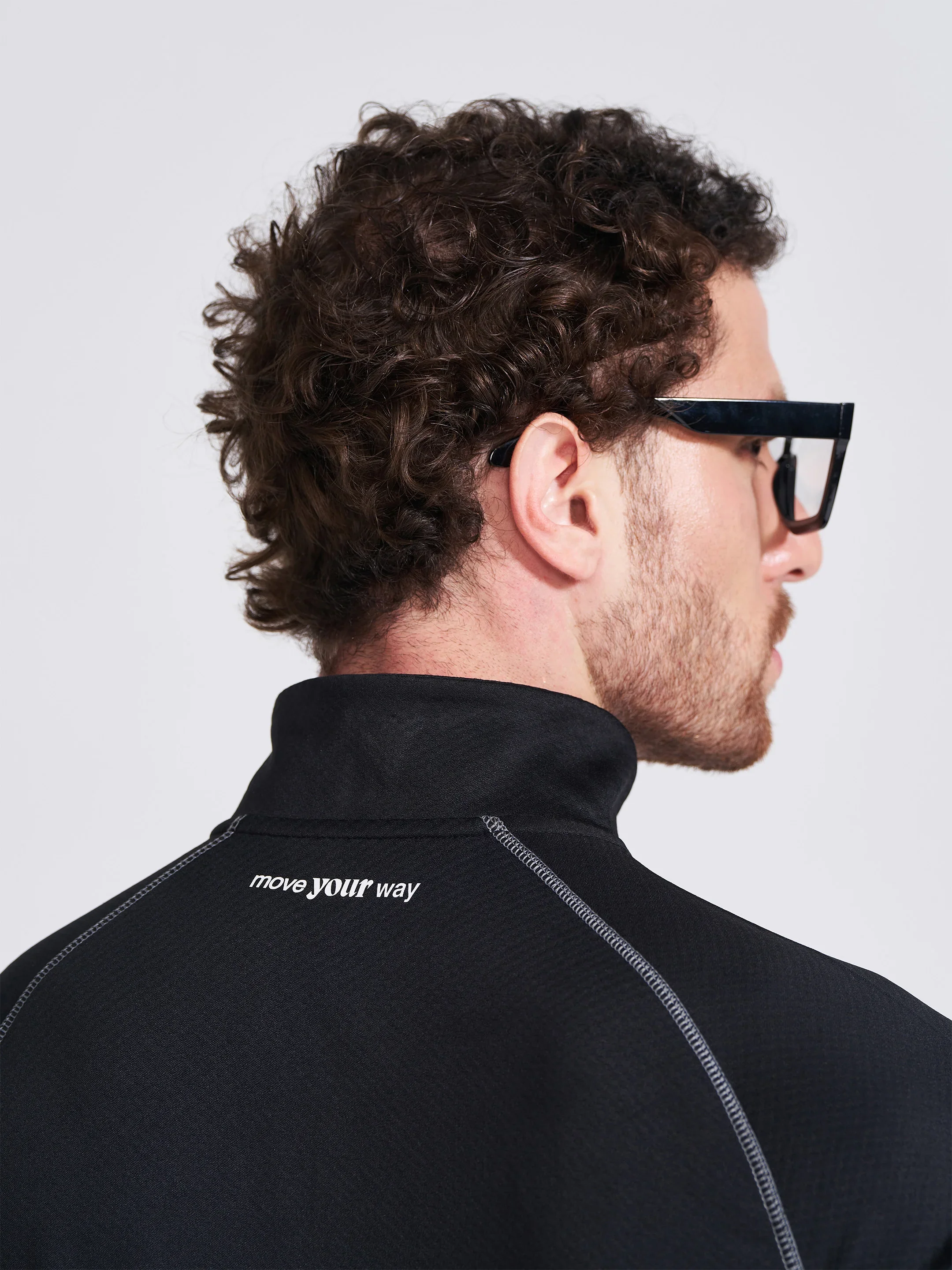 Men's Black Solid Stand Collar Jacket - Image 6