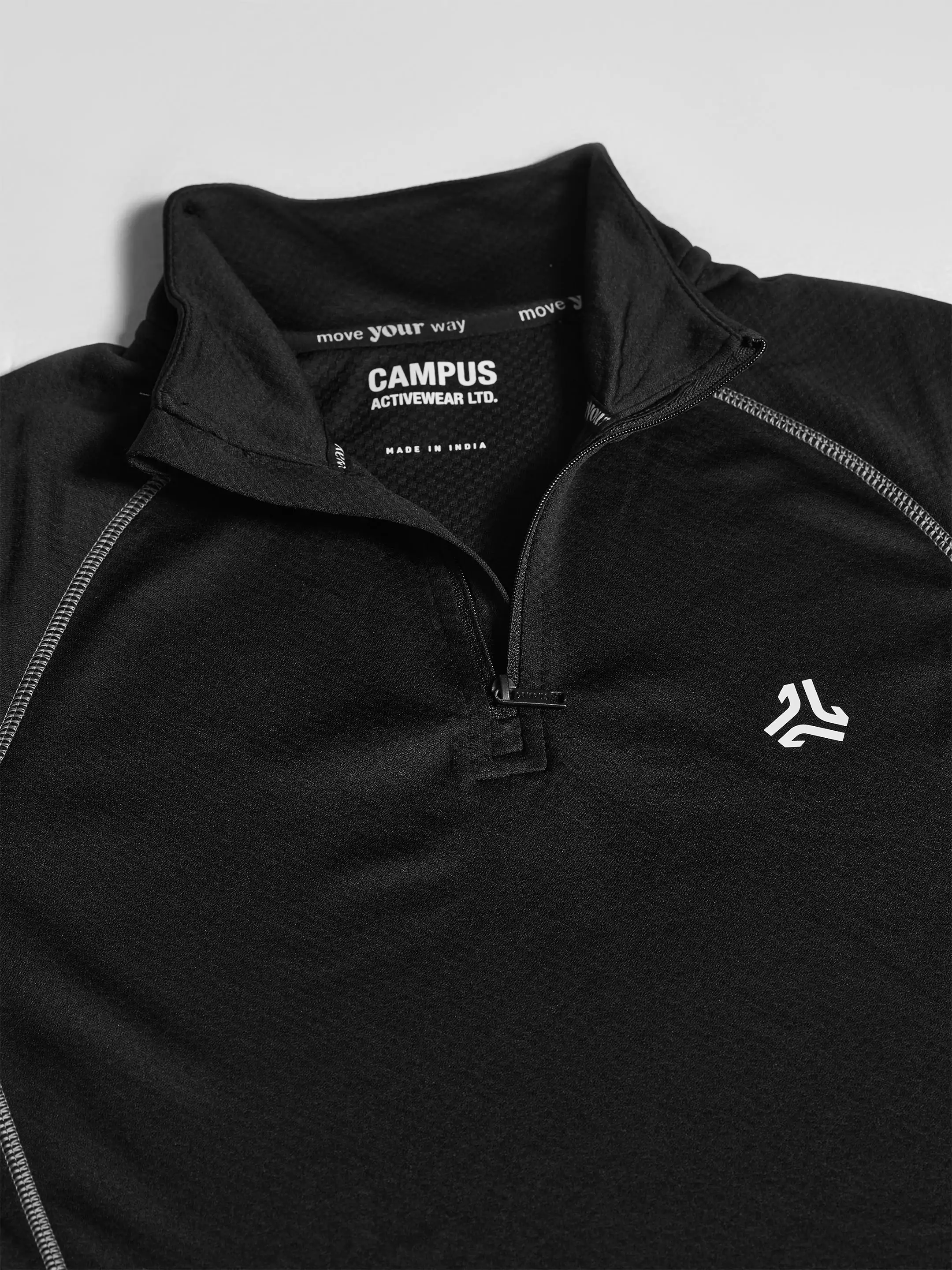 Men's Black Solid Stand Collar Jacket - Image 7