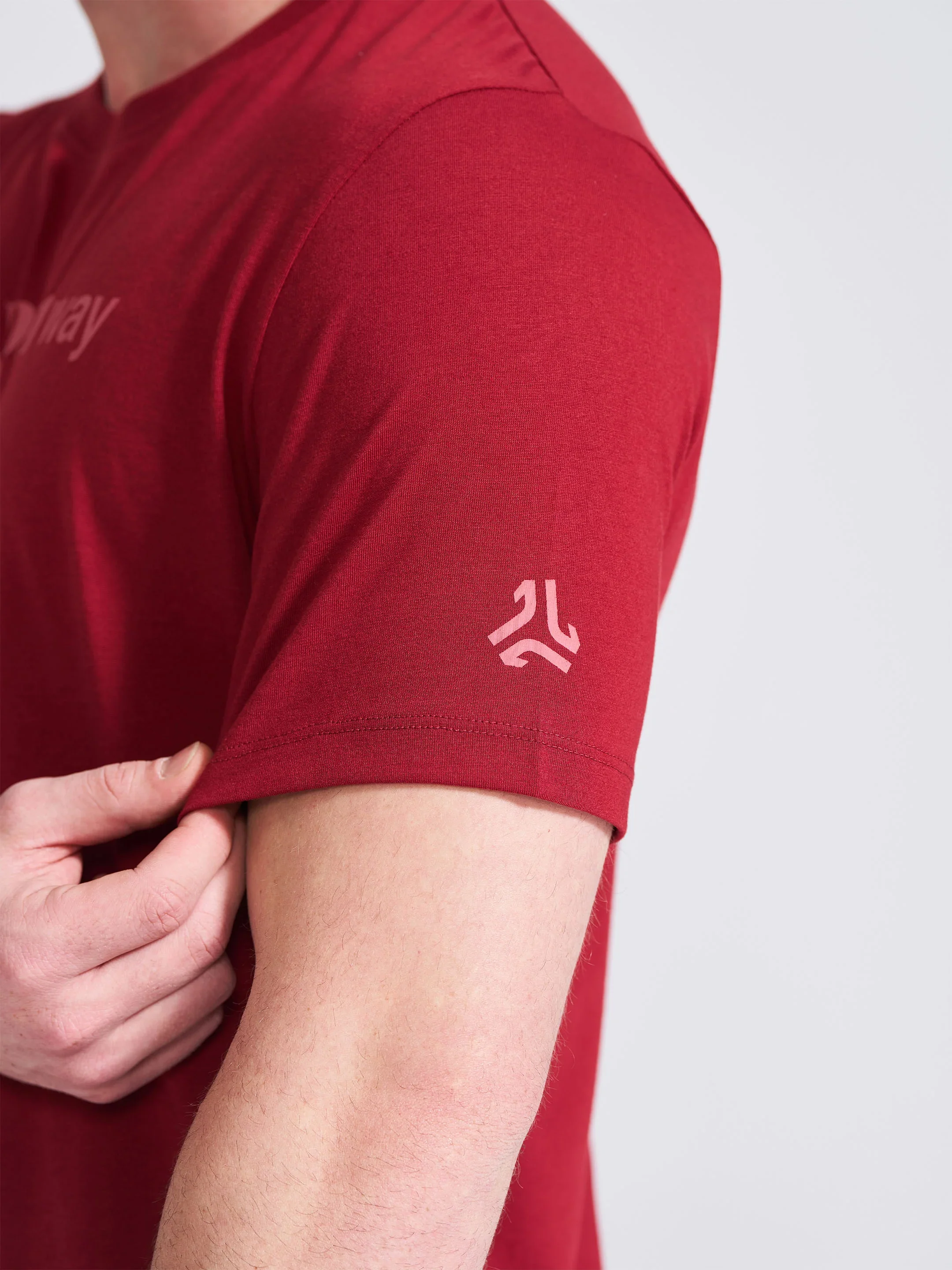 Men's Burgundy Printed Round Neck T-Shirt - Image 3