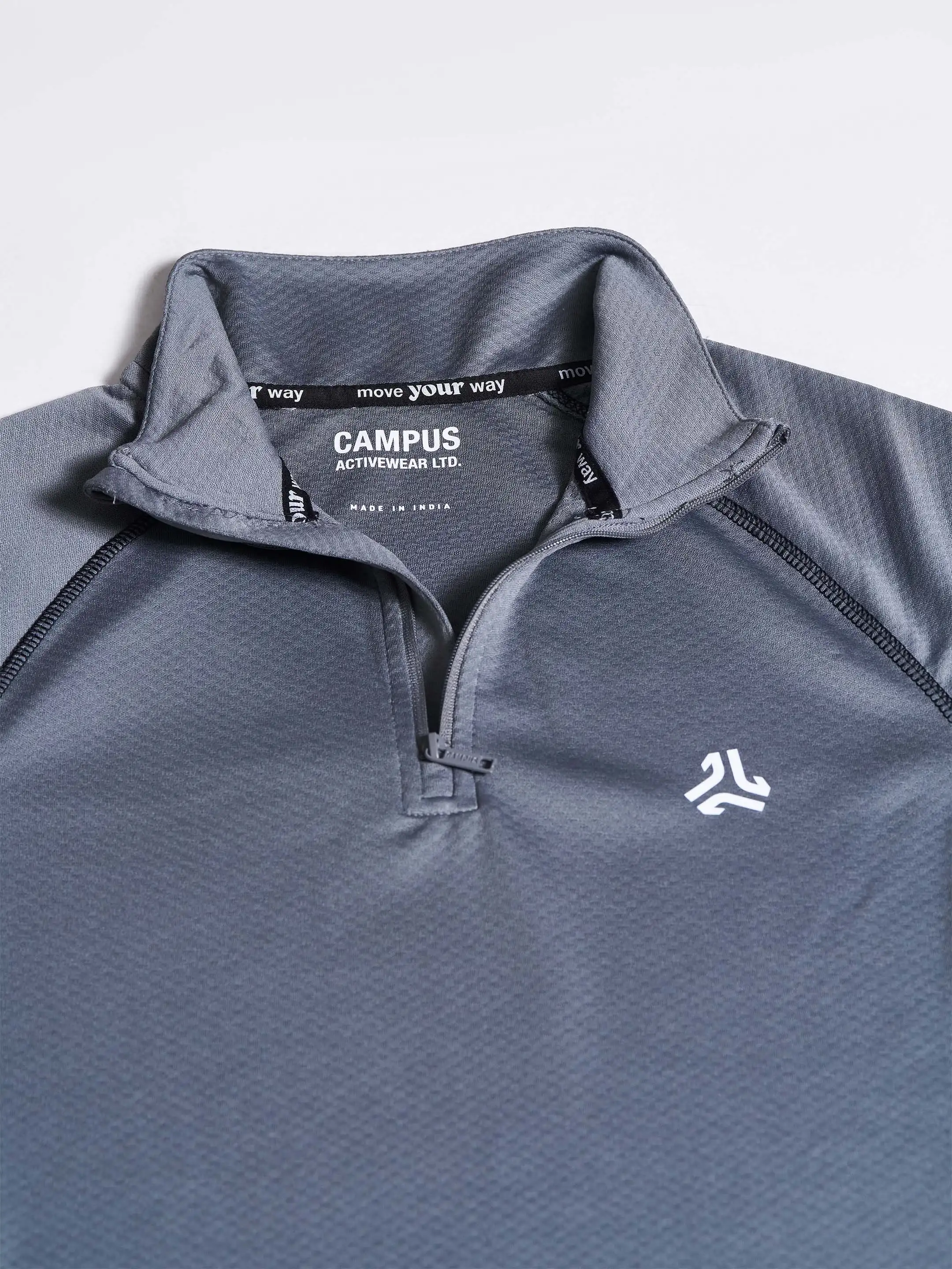 Men's Grey Solid Stand Collar Jacket - Image 7