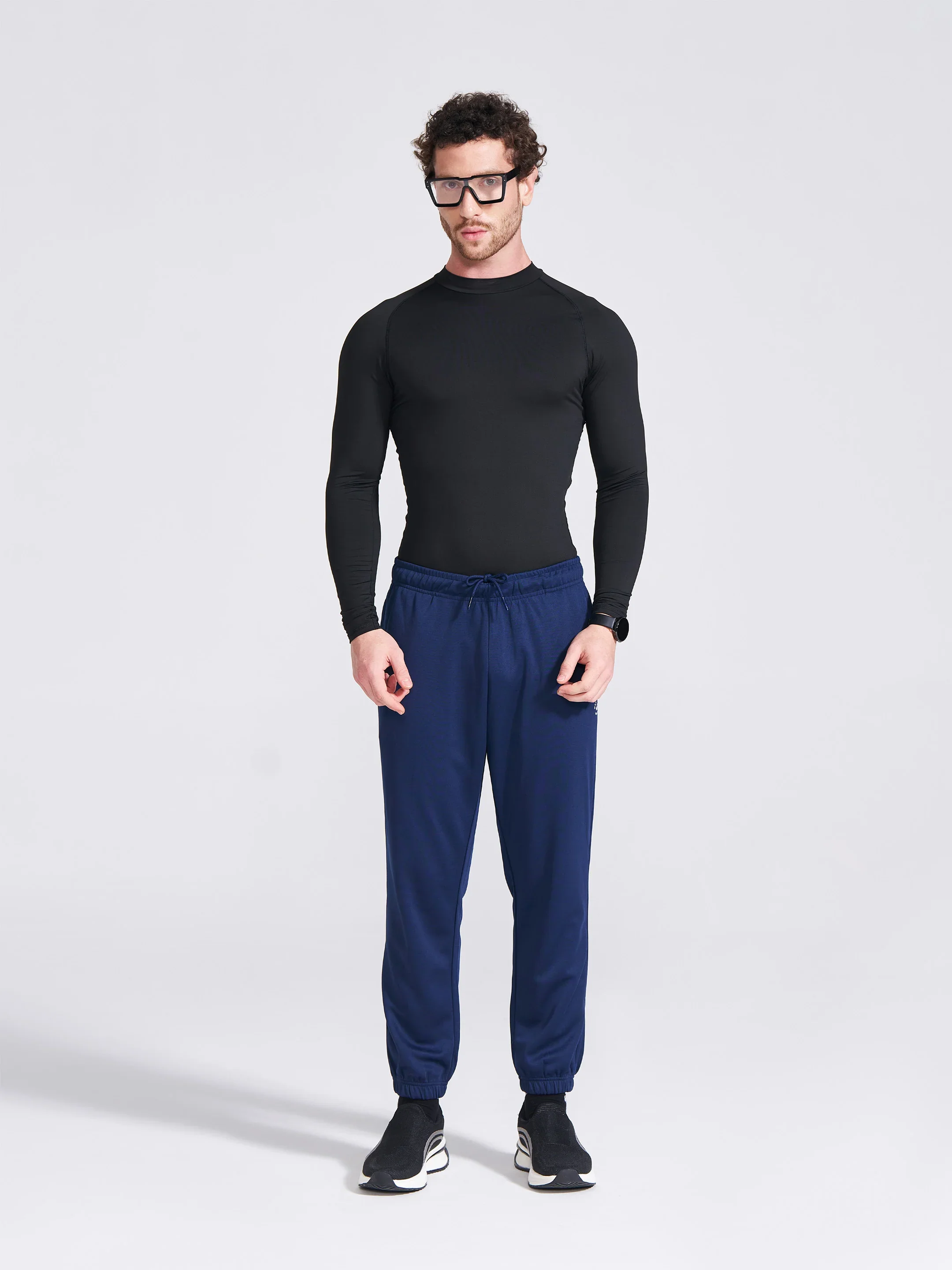 Men's Navy Regular Fit Track Pants - Image 7