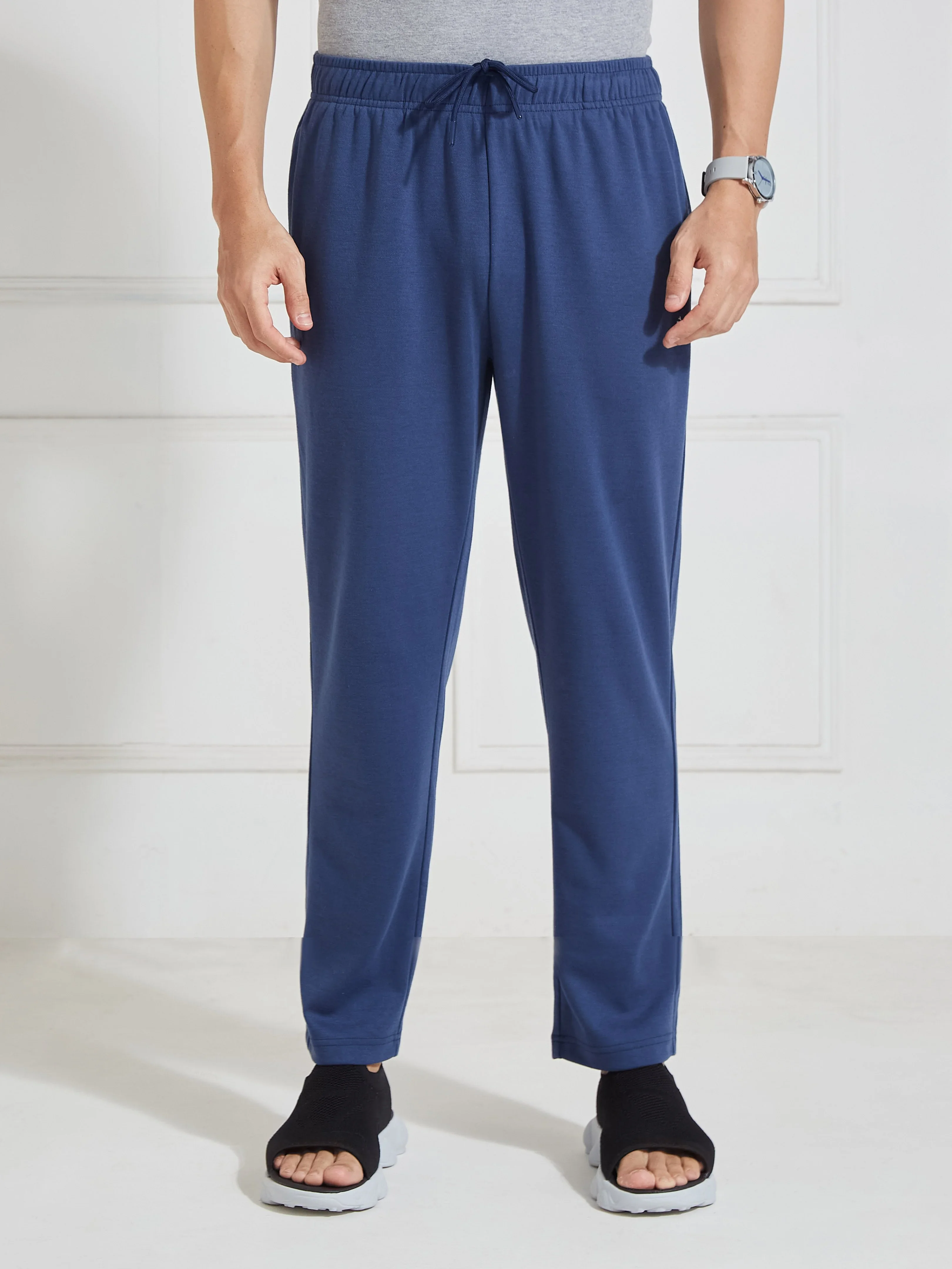 Men's Navy Regular Fit Track Pants - Image 2
