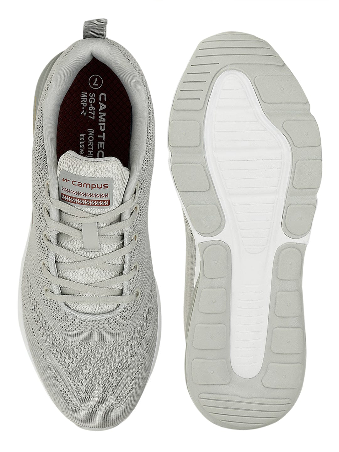 NORTH PLUS Grey Men's Running Shoes - Image 4