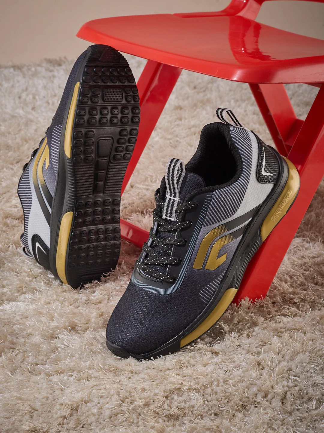 NUTRO C Black Child Running Shoes