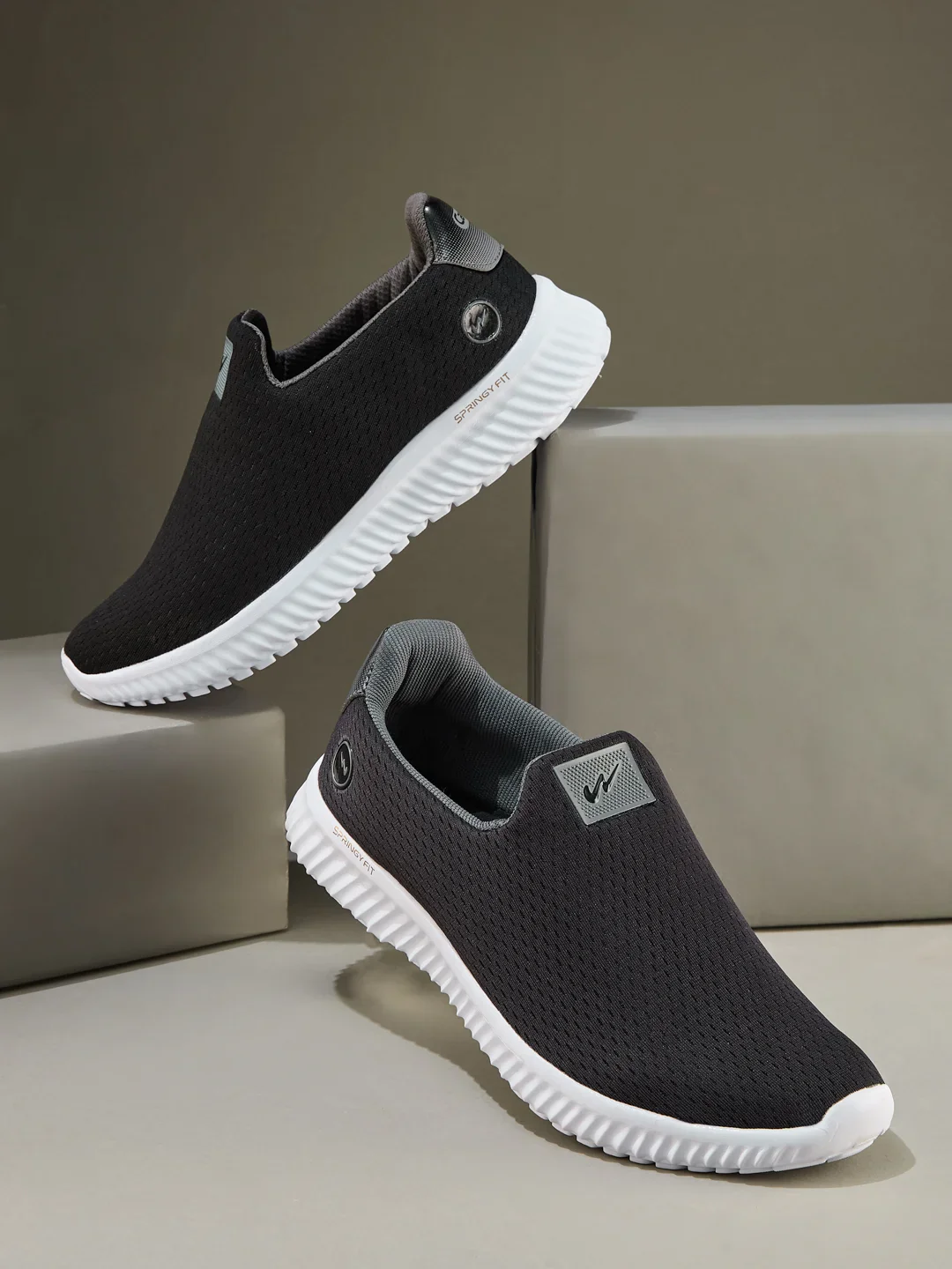 OXYFIT N Black Men's Walking Shoes