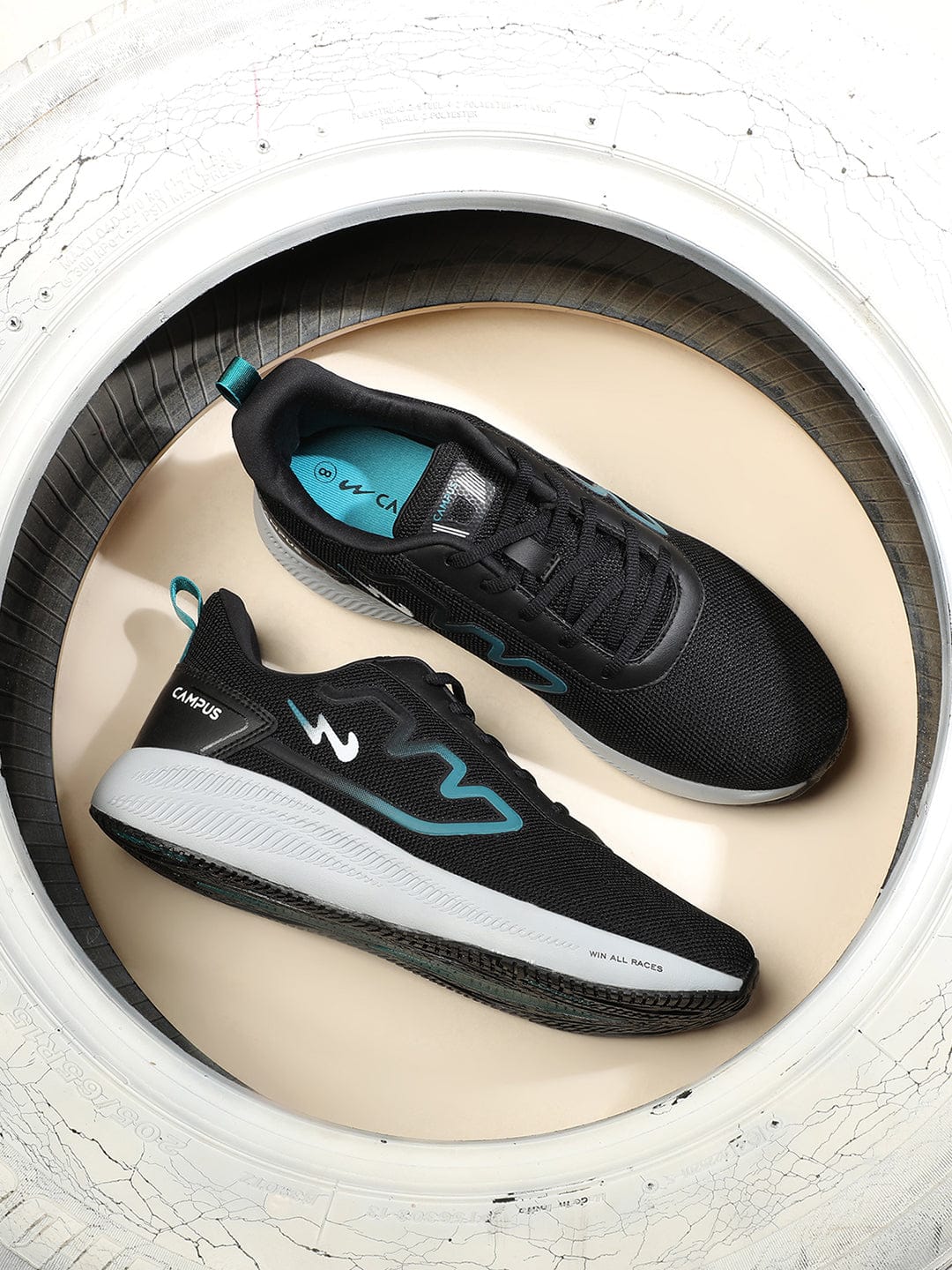 RAKE Black Men's Running Shoes - Image 5