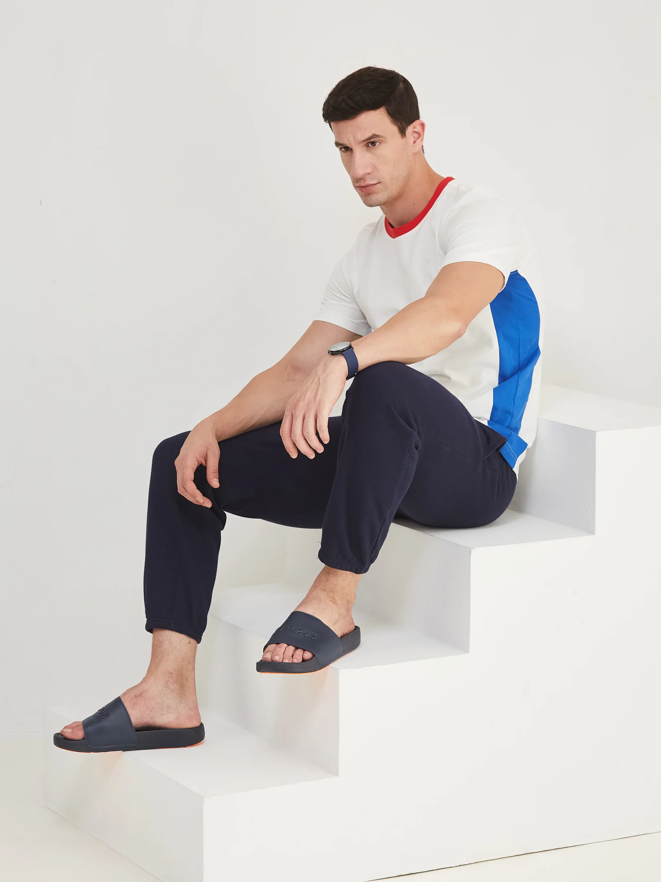 SL-457 Navy Men's Slides - Image 7