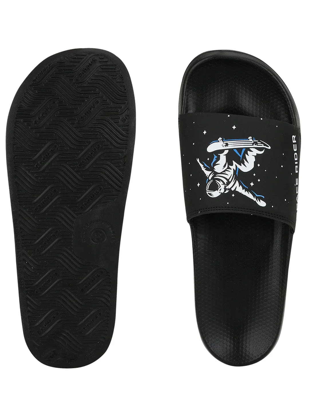 SPACE RIDER-SL Black Men's Slides - Image 5
