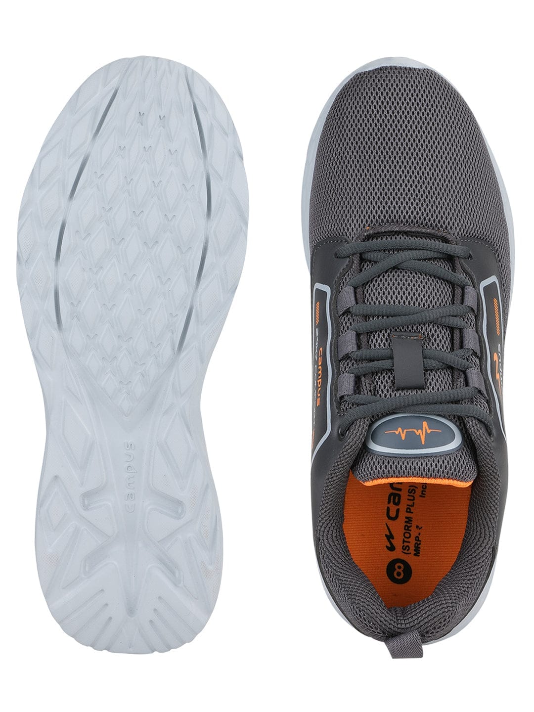 Strom Pro Grey Men's Running Shoes - Image 3