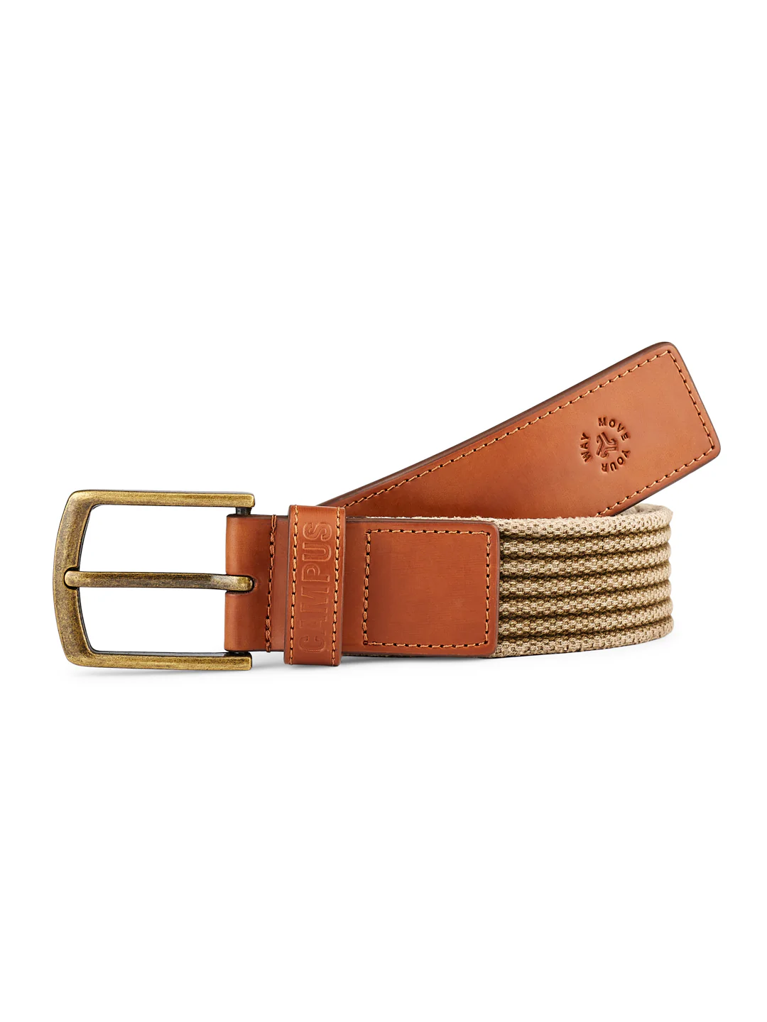 Web Braided Tan Unisex Belt - Image 5