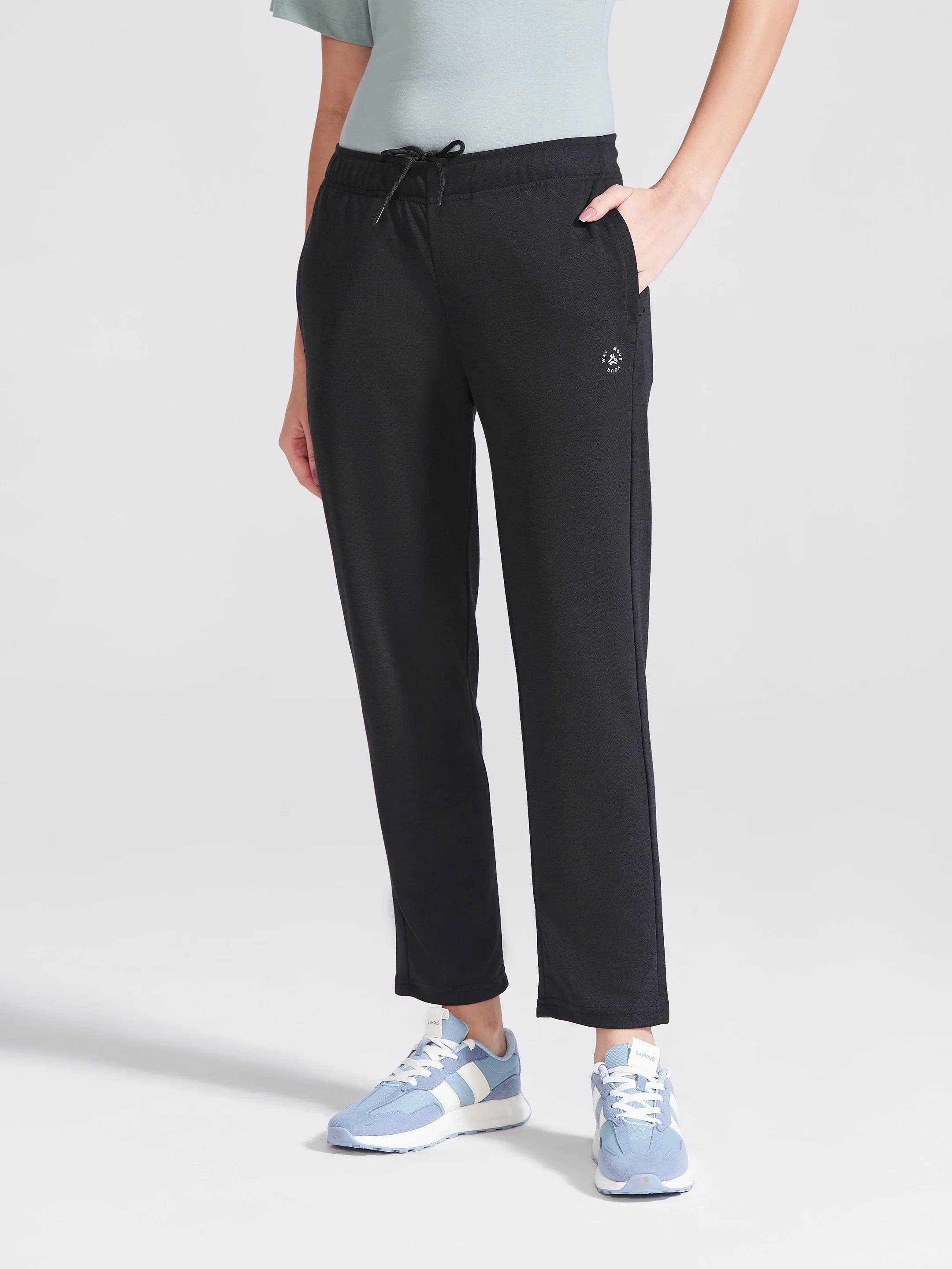 Women's Black Regular Fit Track Pants - Image 2