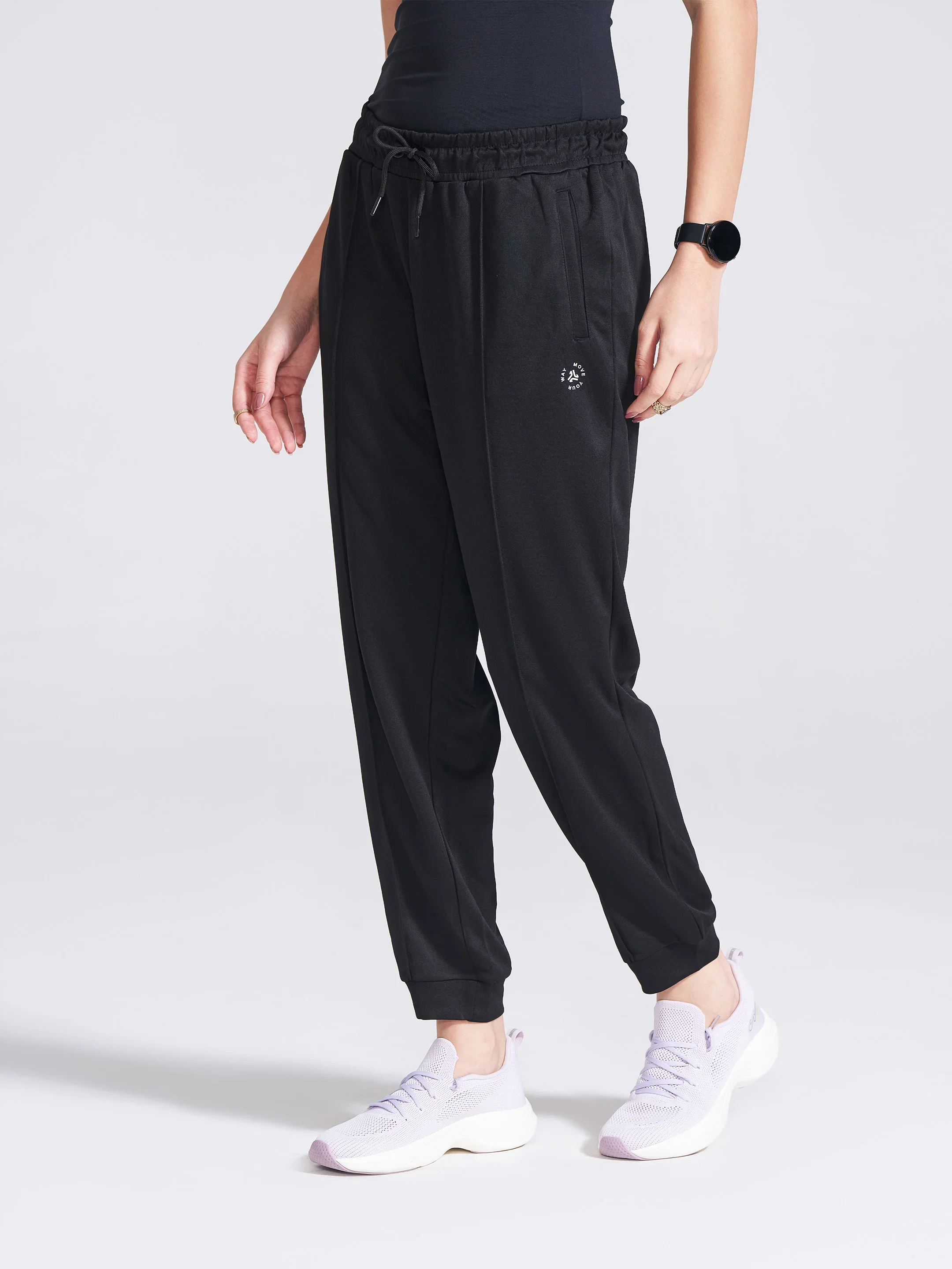 Women's Black Regular Fit Track Pants - Image 2