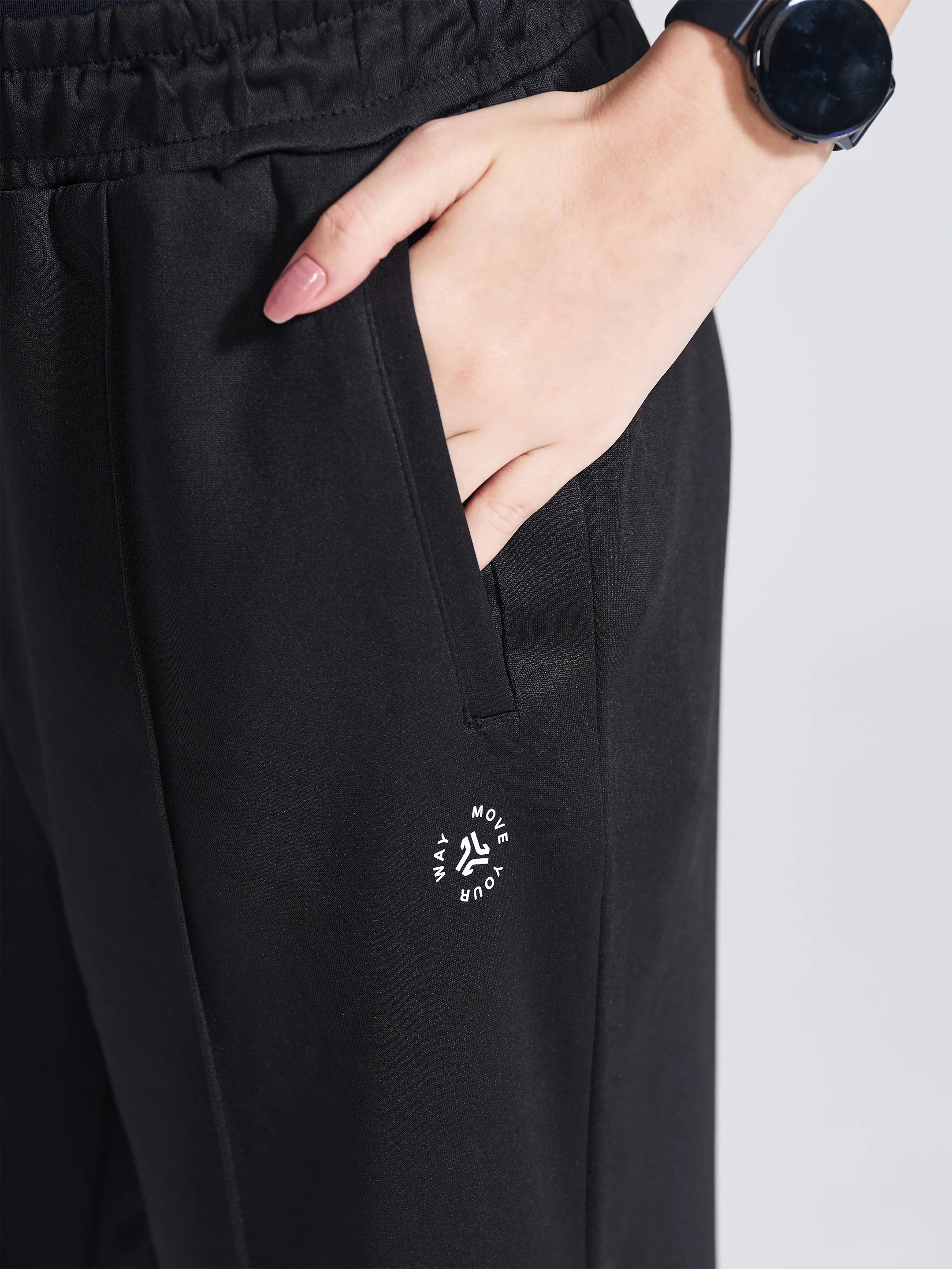 Women's Black Regular Fit Track Pants - Image 3
