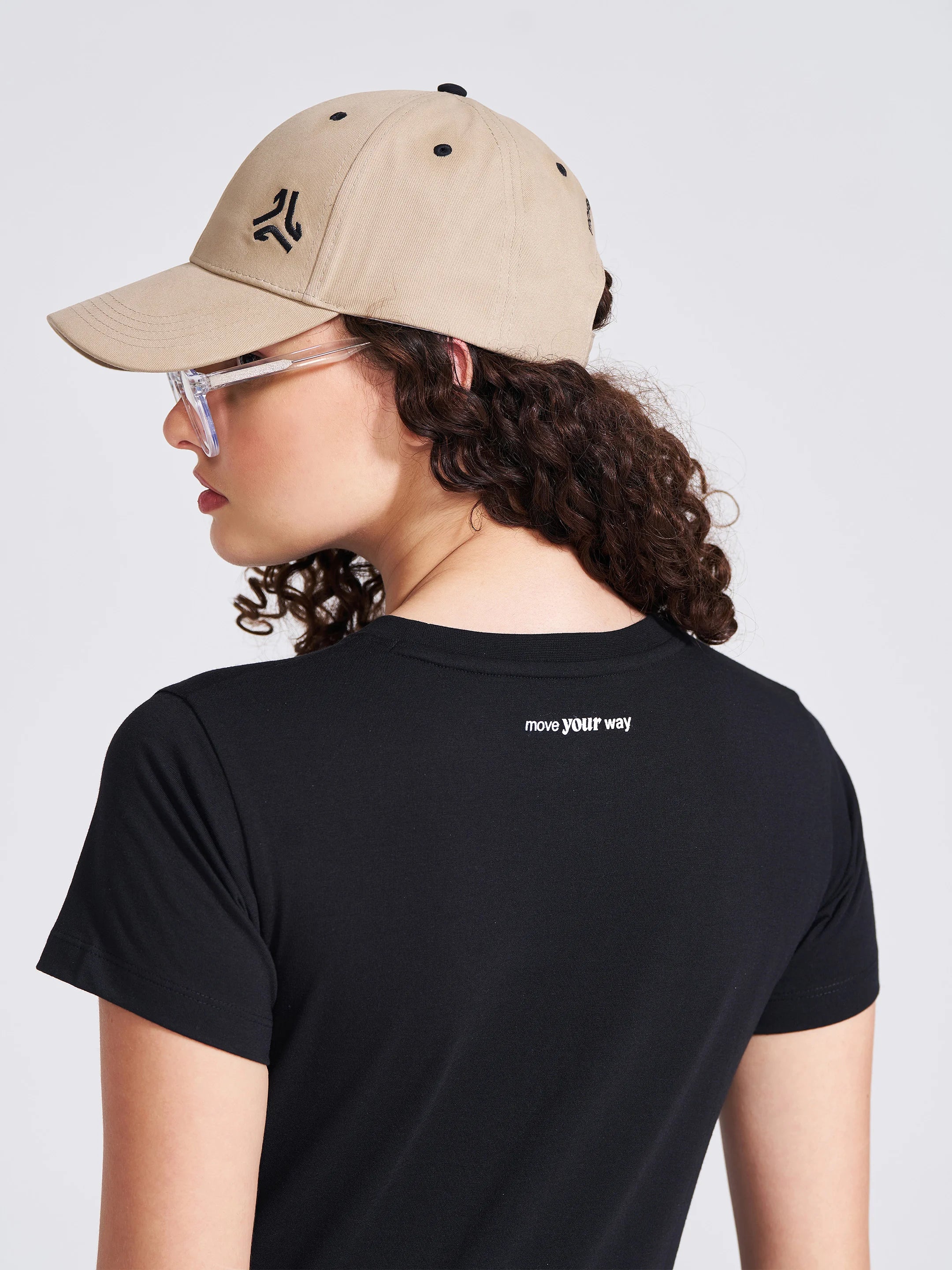 Women's Black Solid Round Neck T-Shirt - Image 6