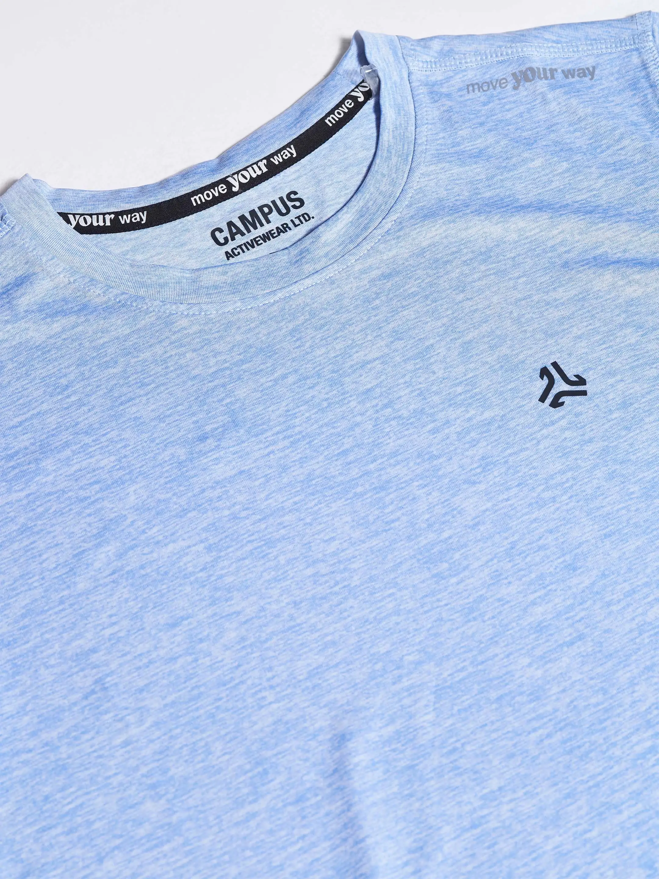 Women's Blue Self Design Round Neck T-Shirt - Image 6
